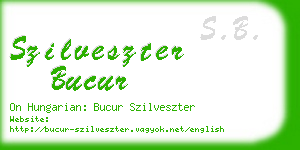 szilveszter bucur business card